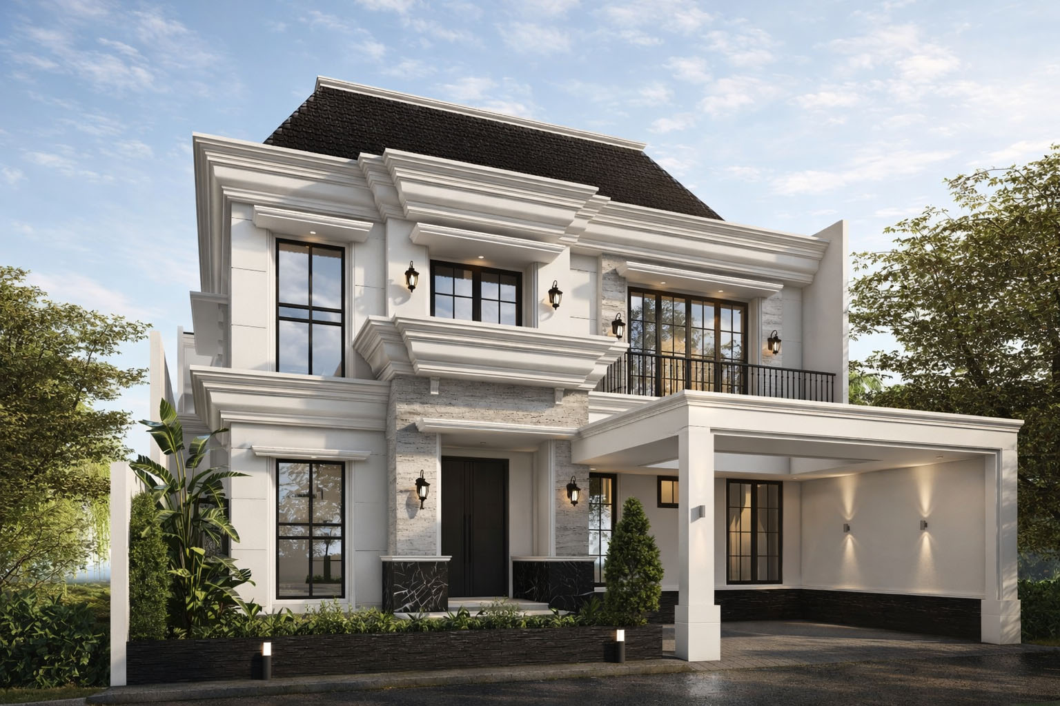 Sketsa-Opera Arsitek & Kontraktor Bandung desain rumah klasik